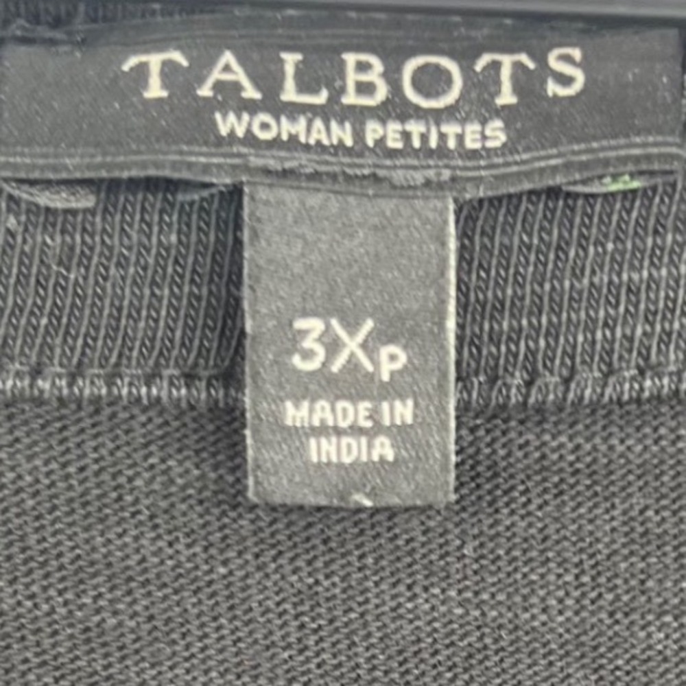 Talbots Dress Womens 3XP Black Ruffle Neck Sleeveless Heavyweight Cotton Shift - Picture 5 of 7
